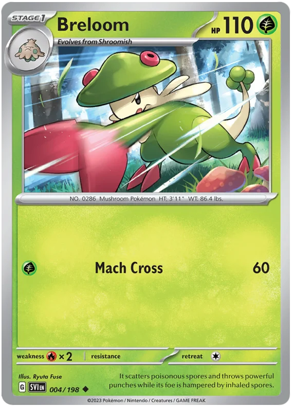 Breloom Scarlet & Violet Base Set Pokemon Card Single