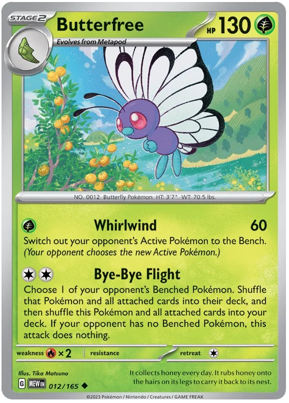 butterfree v pokemon card 151 Single 012/165 – Favorite Hobby Set:Pokemon 1st Edition Base Set Condition_MINT [Grass][Grass][Colorless] G 2025 Pokemon Meg En-mega