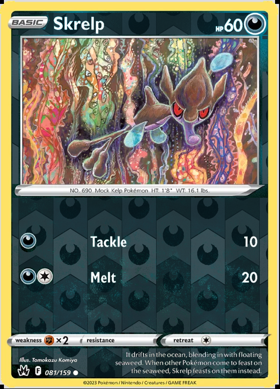 Skrelp 081/159, Crown Zenith, Reverse Holo finish, representative matte composite