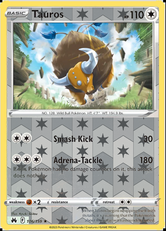 Tauros 106/159, Crown Zenith, Reverse Holo finish, representative matte composite