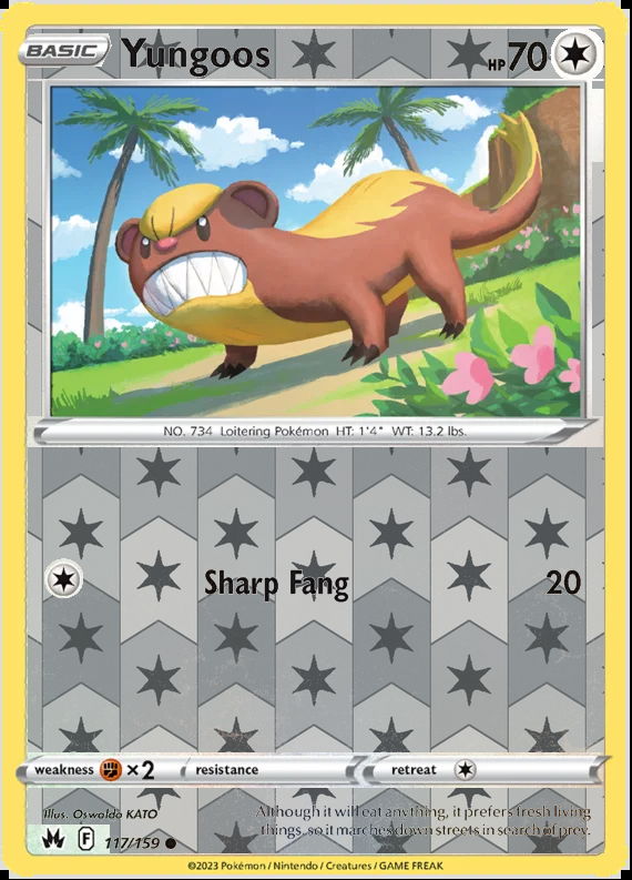 Yungoos 117/159, Crown Zenith, Reverse Holo finish, representative matte composite