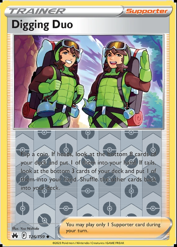 Digging Duo 126/159, Crown Zenith, Reverse Holo finish, representative matte composite