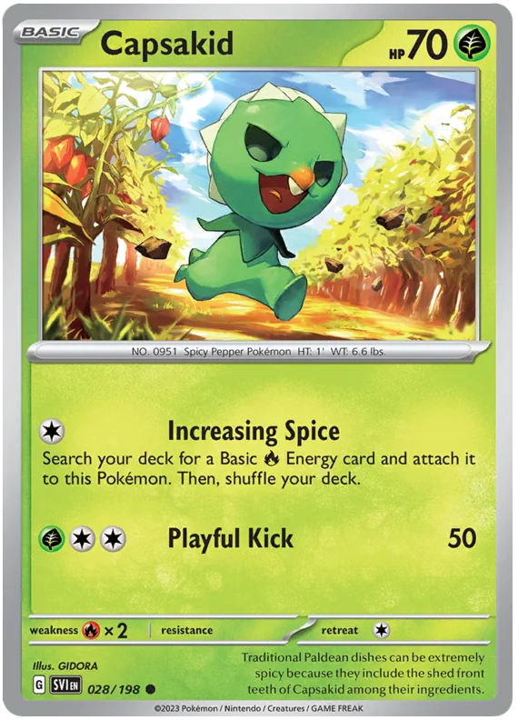 Capsakid 028 Scarlet & Violet Base Set Pokemon Card Single