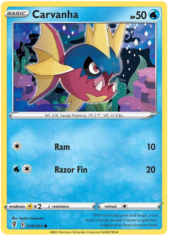 Carvanha 035/203 - Pokemon TCG Evolving Skies card