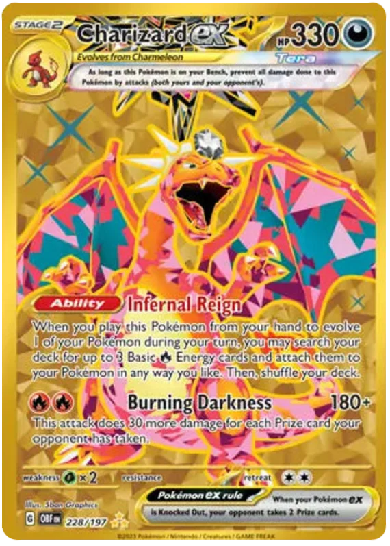 Charizard ex Gold Obsidian Flames Single Pokemon Card