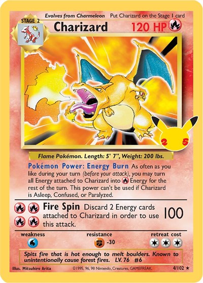 Charizard Celebrations Classic Collection Pokemon Card Single 4/102