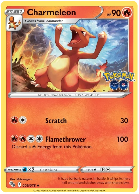Charmeleon Pokemon GO Card Singles 009/078
