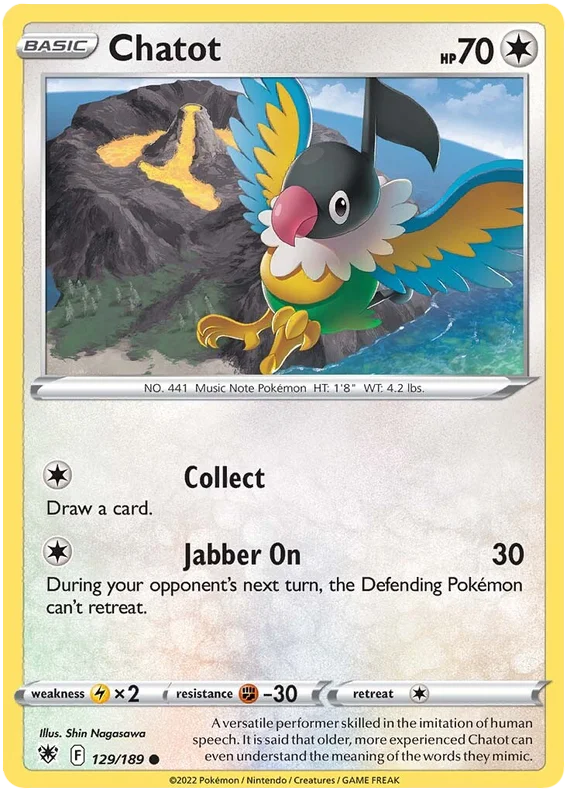 Chatot Astral Radiance Pokemon Card Singles 129/189