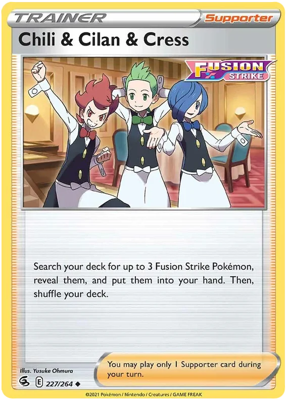 Chili & Cilan & Cress Fusion Strike Pokemon Card Singles 227/264
