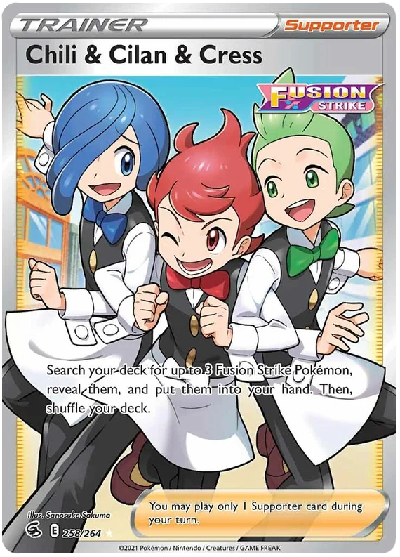 Chili & Cilan & Cress Fusion Strike Pokemon Card Singles 258/264