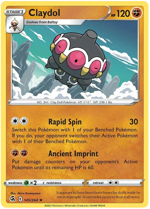 Claydol Fusion Strike Pokemon Card Singles 145/264
