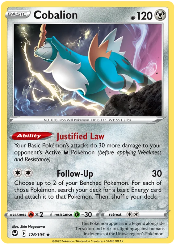 Cobalion Silver Tempest Pokemon Single 126/195