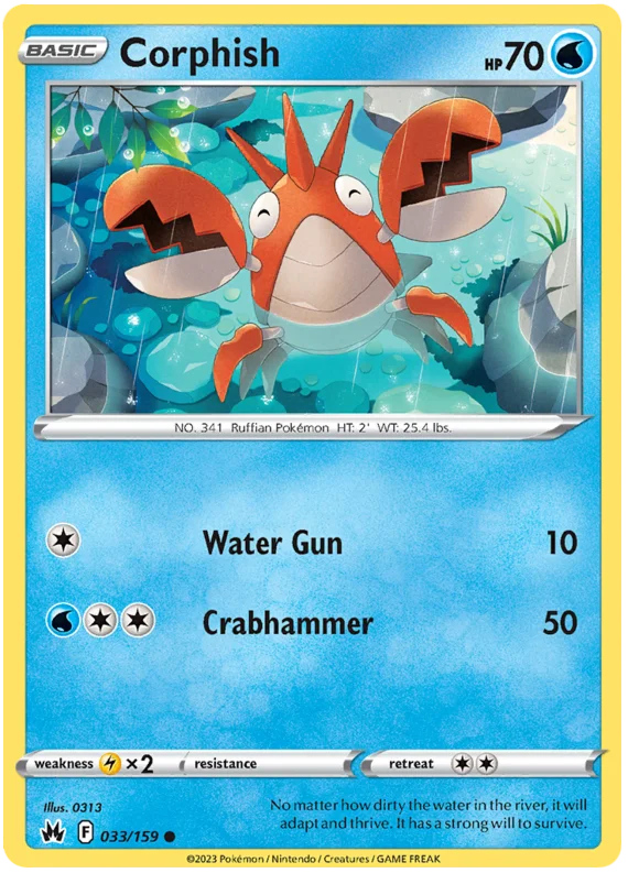 Corphish Crown Zenith Pokemon Card Single