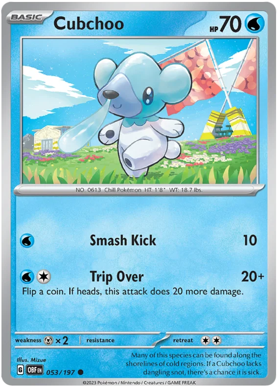 Cubchoo Obsidian Flames Single Pokemon Card