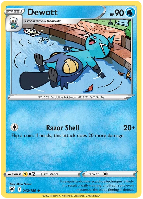 Dewott Astral Radiance Pokemon Card Singles 042/189