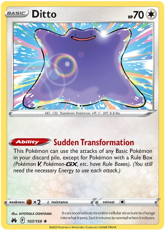 Ditto Crown Zenith Pokemon Card Single