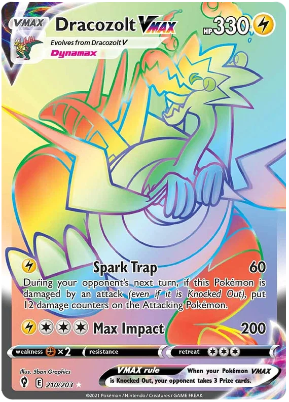 Dracozolt VMAX (Secret) 210/203 - Pokemon TCG Evolving Skies card