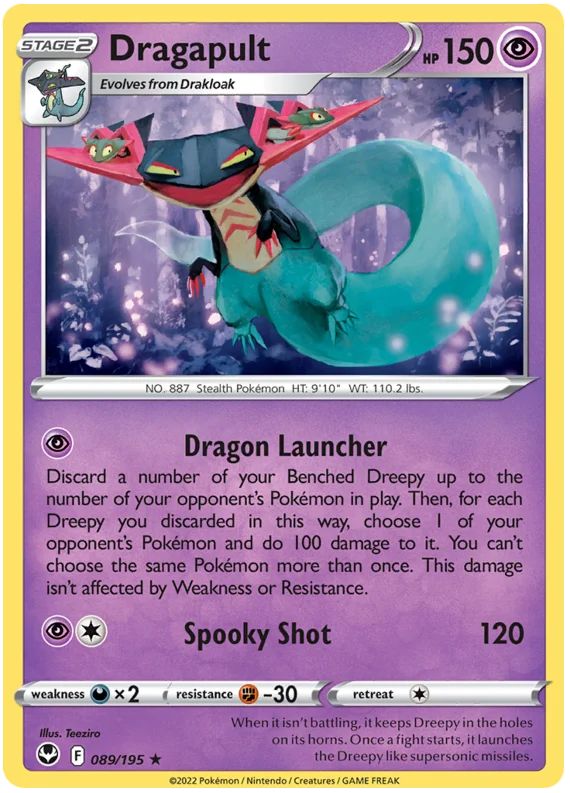 Dragapult Silver Tempest Pokemon Single 089/195