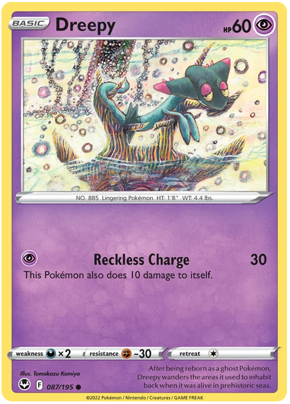 Dreepy Silver Tempest Pokemon Single 087/195
