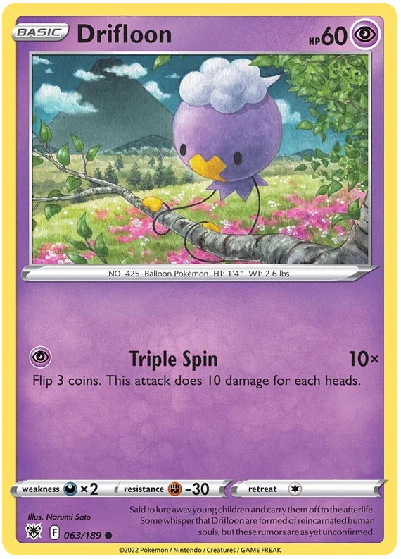 Drifloon Astral Radiance Pokemon Card Singles 063/189