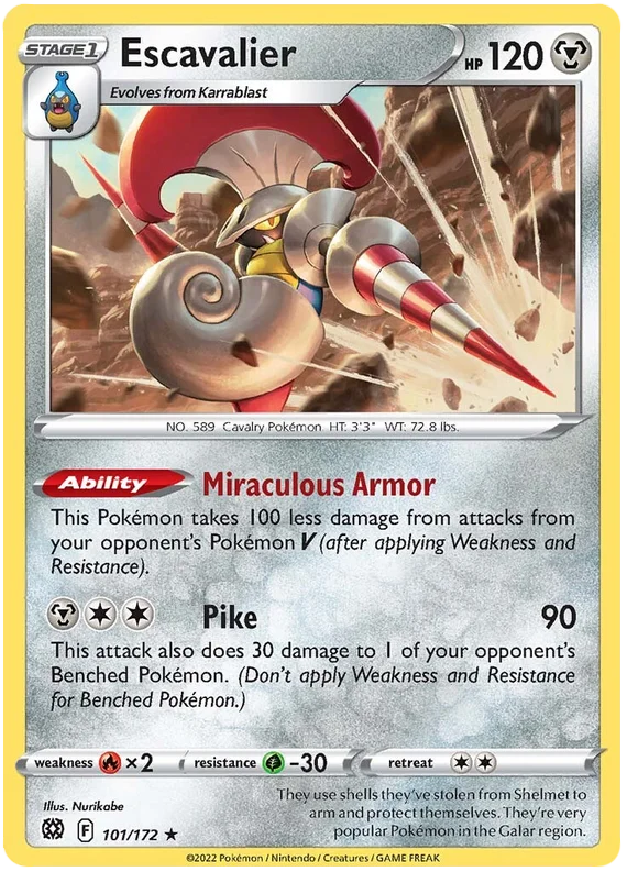 Escavalier Brilliant Stars Pokemon Card Singles 101/172