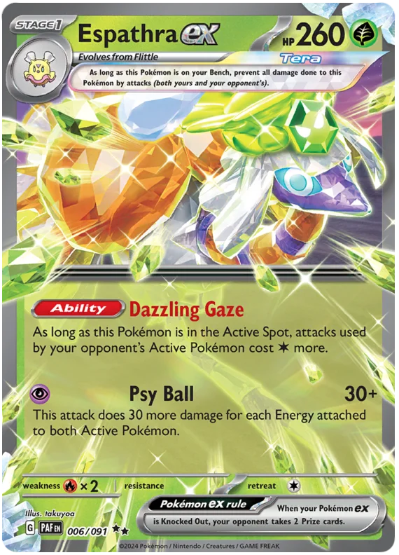 Espathra ex Paldean Fates Pokemon Card Single 006/091