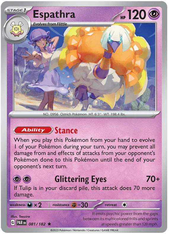 Espathra Paradox Rift Single Pokemon Card 081/182