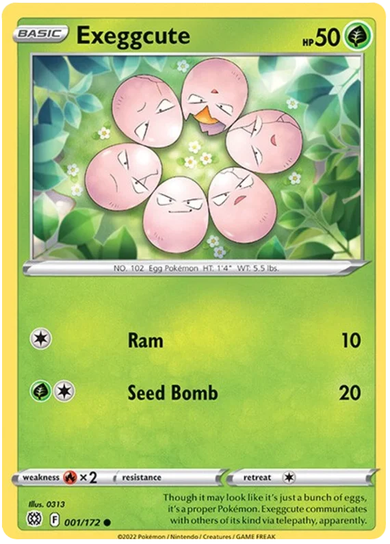 Exeggcute Brilliant Stars Pokemon Card Singles 001/172