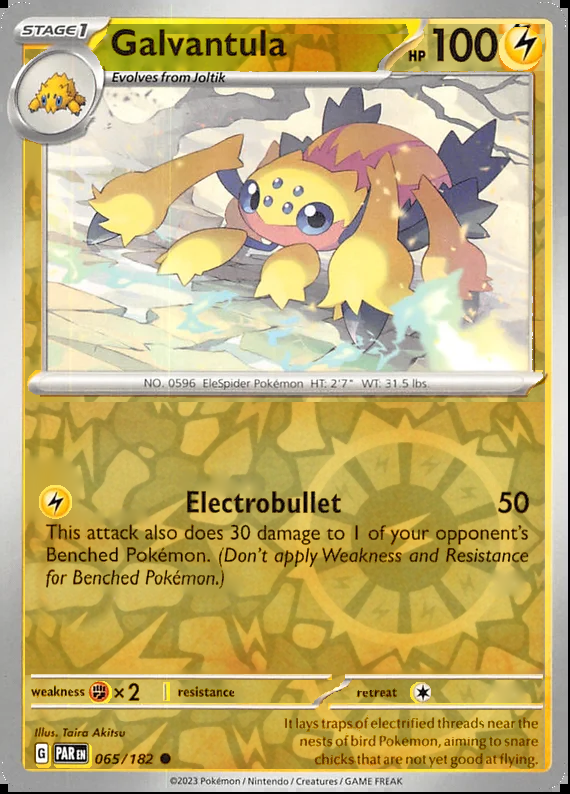 Galvantula 065/182, Paradox Rift, Reverse Holo, representative matte composite