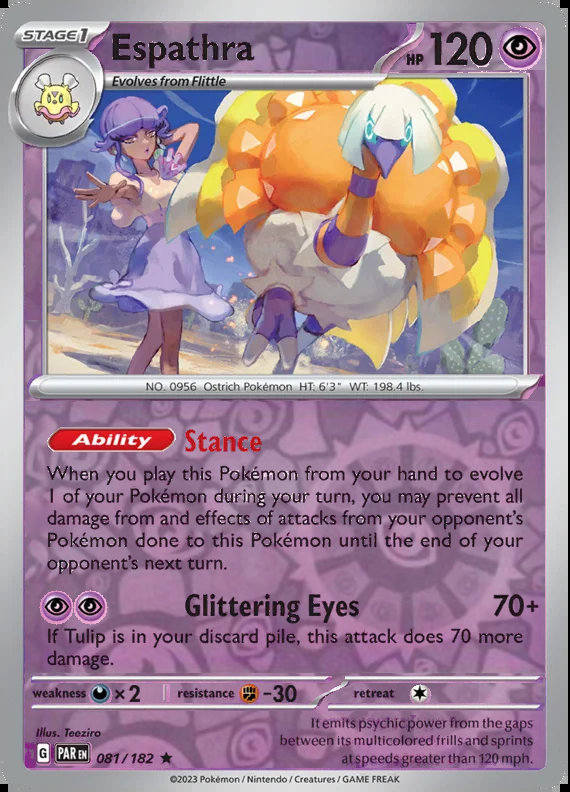 Espathra 081/182, Paradox Rift, Reverse Holo, representative matte composite