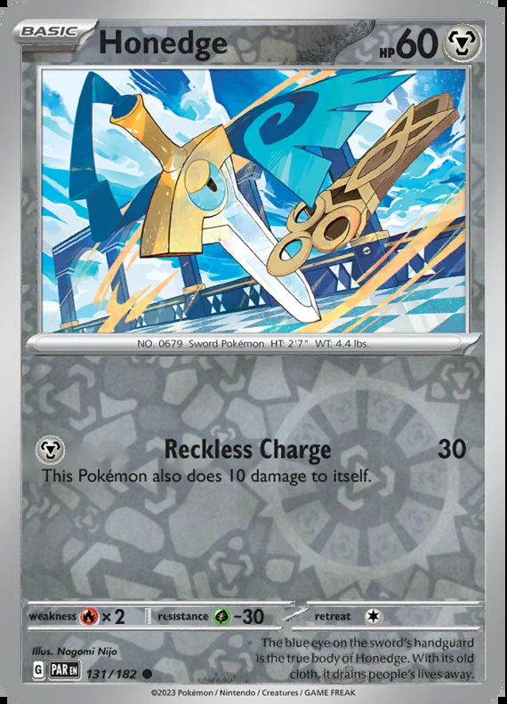 Honedge 131/182, Paradox Rift, Reverse Holo, representative matte composite
