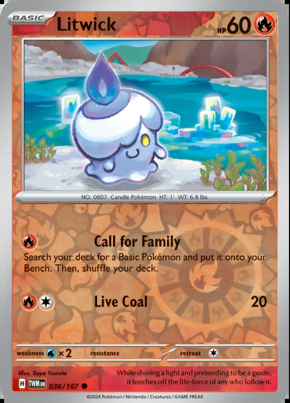 Litwick 036/167, Twilight Masquerade, Reverse Holo, representative matte composite
