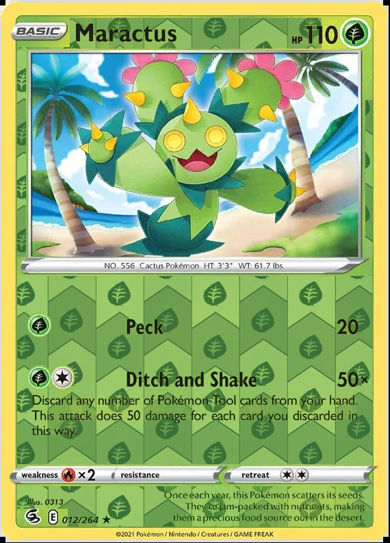 Maractus 012/264, Fusion Strike, Reverse Holo finish, representative matte composite