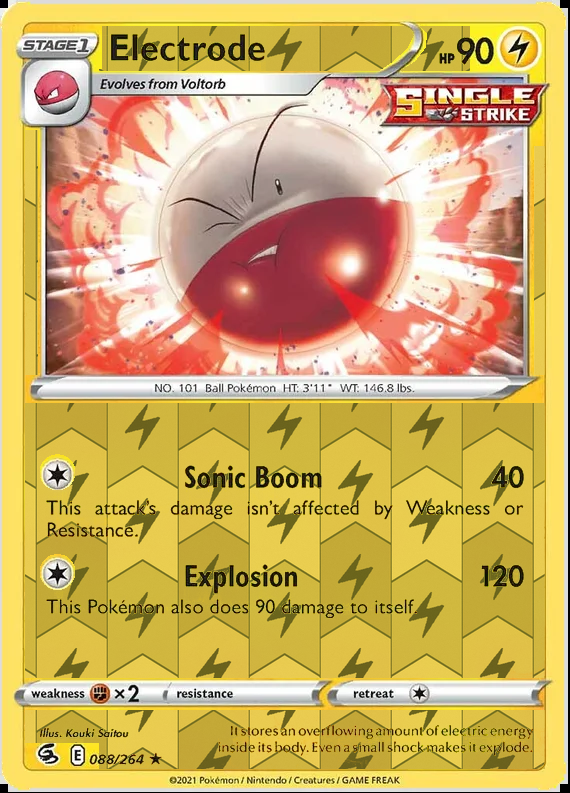 Electrode 088/264, Fusion Strike, Reverse Holo finish, representative matte composite