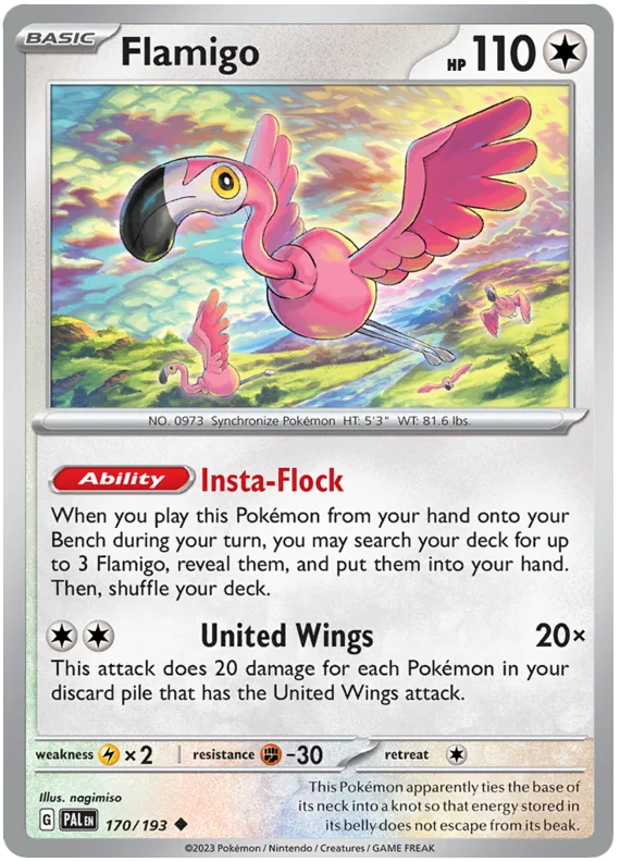 Flamigo Paldea Evolved Single Pokemon Card