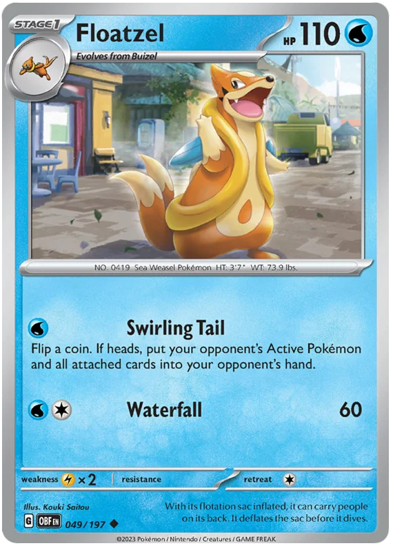 Floatzel Obsidian Flames Single Pokemon Card