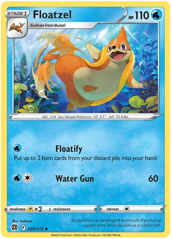 Floatzel Brilliant Stars Pokemon Card Singles 039/172