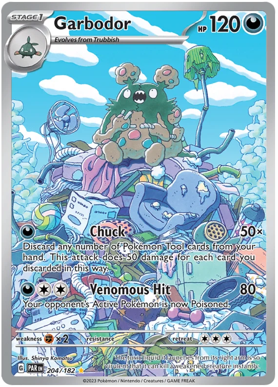 Garbodor Illustration Rare Paradox Rift Single Pokemon Card 204/182