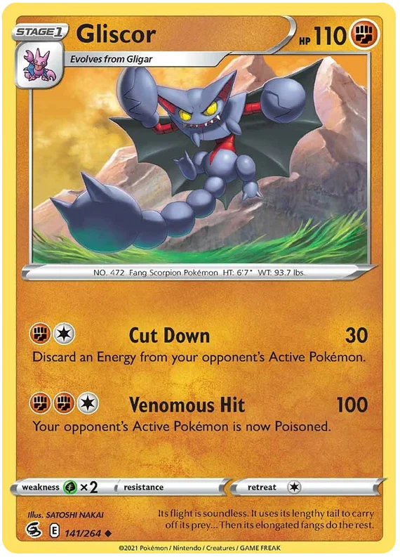 Gliscor Fusion Strike Pokemon Card Singles 141/264