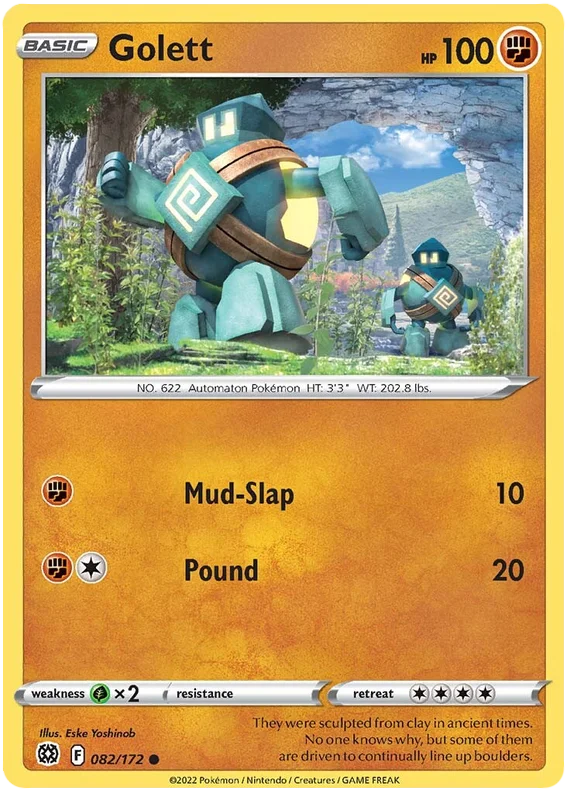 Golett Brilliant Stars Pokemon Card Singles 082/172