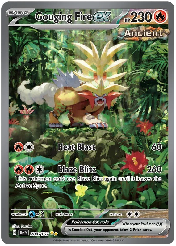 Gouging Fire ex Temporal Forces Pokemon Single 204/162