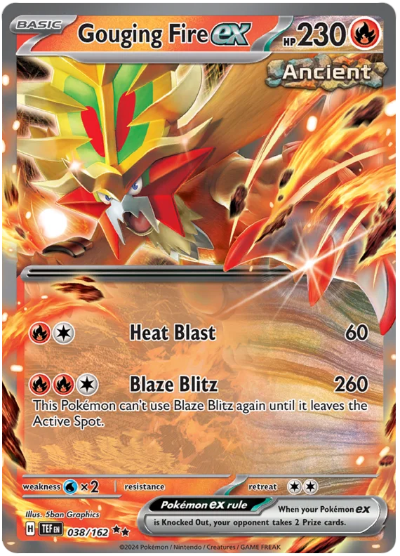 Gouging Fire ex Temporal Forces Pokemon Single 038/162
