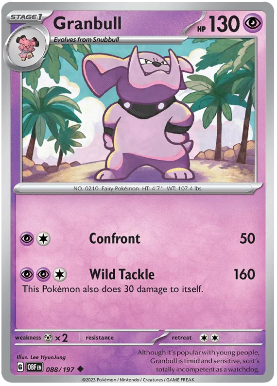 Granbull Obsidian Flames Single Pokemon Card