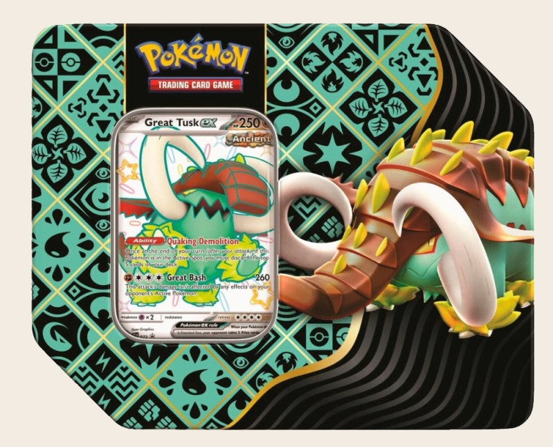 Pokemon Scarlet & Violet Paldean Fates Great Tusk ex Tin