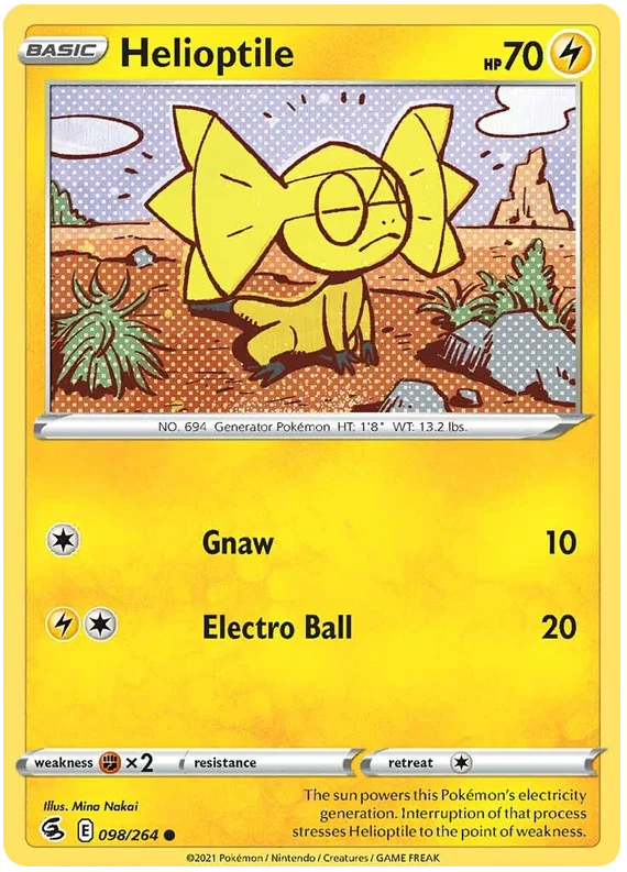 Helioptile Fusion Strike Pokemon Card Singles 098/264