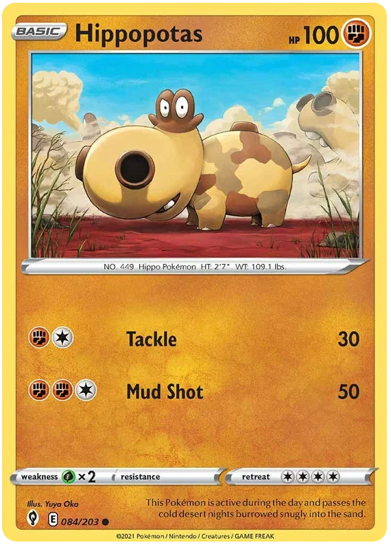 Hippopotas 084/203 - Pokemon TCG Evolving Skies card