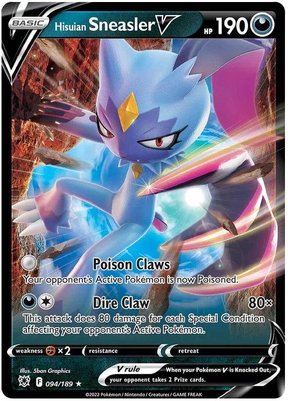 Hisuian Sneasler V Astral Radiance Pokemon Card Singles 094/189