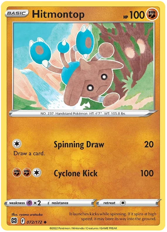 Hitmontop Brilliant Stars Pokemon Card Singles 072/172