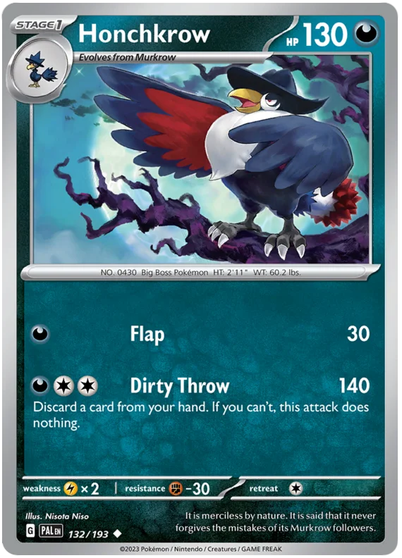 Honchkrow Paldea Evolved Single Pokemon Card