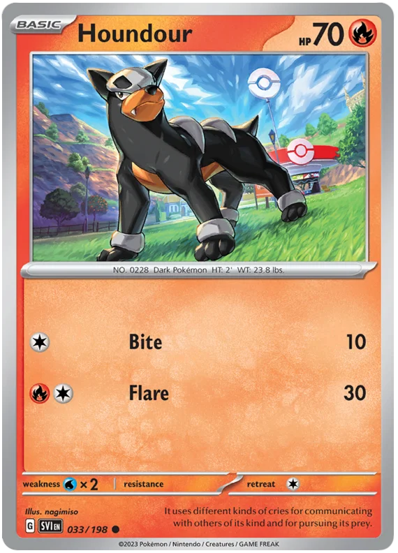 Houndour Scarlet & Violet Base Set Pokemon Card Single